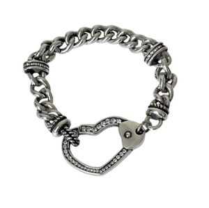 Brighton Urban Lights Open Heart Silver Plated Bracelet With Swarovski Crystals